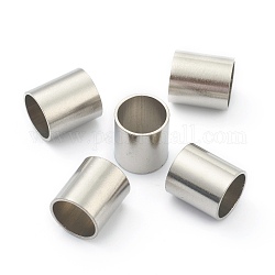 Abalorios de 304 acero inoxidable, Tubo cuentas, color acero inoxidable, 10x9mm, agujero: 8 mm