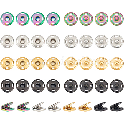 UNICRAFTALE 40 Sets 4 Colors 202 Stainless Steel Sew-On Snap Buttons Metal Clothing Snaps Sewing Snaps Garment Buttons for Sewing Accessories Clothing Coats Dress Sweater Crafts DIY Jewelry