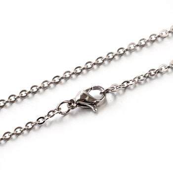 304 acero inoxidable collar de cadena de cable, color acero inoxidable, 17.7 pulgada (45 cm), 2mm, link: 2.5~2.9x2x0.5 mm