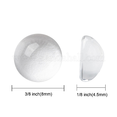 Transparent halbrund Glas Cabochons&nbsp;GGLA-R027-8mm-1