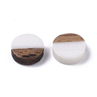 Cabochons en résine & bois&nbsp;X-RESI-S358-70-H2-1