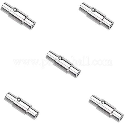 2pcs Stainless Steel Magnetic Clasps 4x8mm 5x10mm 6x12mm Connector Buckle  For DIY Leather Cord Buckle Bracelet Jewelry Findings