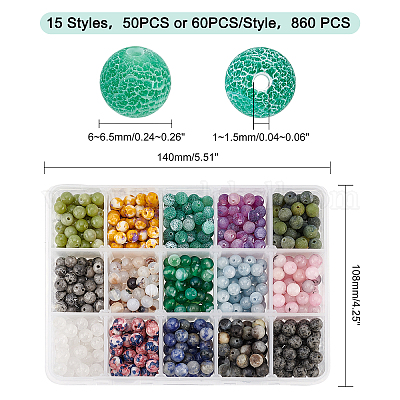 Glass Beads for Jewelry Making Kit, 8MM Imitating Natural Jade Bracelets  Beads Kit - Crystal Beads for Bracelets Making, DIY Earrings Necklaces Rings