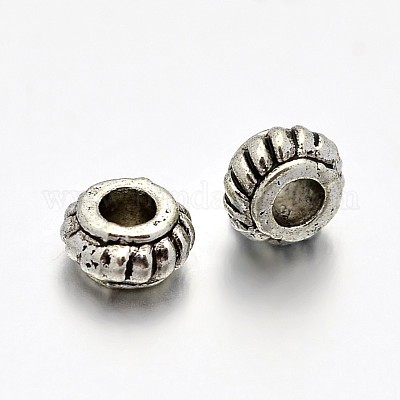100pc Tibetan Silver Alloy Bead Spacers Nickel Free Mini Column Metal Bead  4x5mm