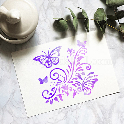 Wholesale FINGERINSPIRE Book Flower Stencil 30x30cm Reusable Book Flower  Ink Drawing Stencils Flower and Butterfly Pattern Drawing Decoration  Stencil for Painting on Wall 