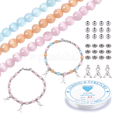Wholesale CHGCRAFT DIY Awareness Ribbon Charm Bracelet Making Kit 