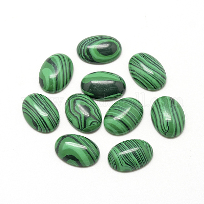 Synthetische Malachit-Cabochons&nbsp;X-G-R415-14x10-38-1