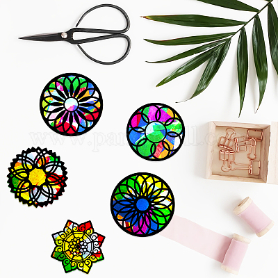 24 Pack Color Your Own Stained Glass Mandala Window Stickers, DIY Window  Cling Decals, Arts and Crafts for Adults, Window Art Kit for Home  Decoration