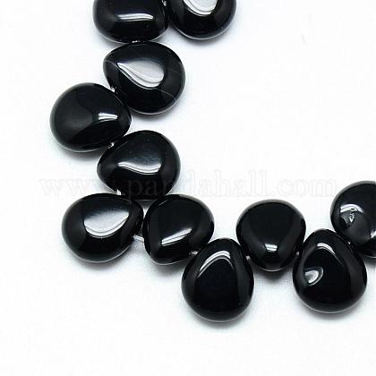 Natürlichen schwarzen Steinperlen Stränge G-T005-01-1