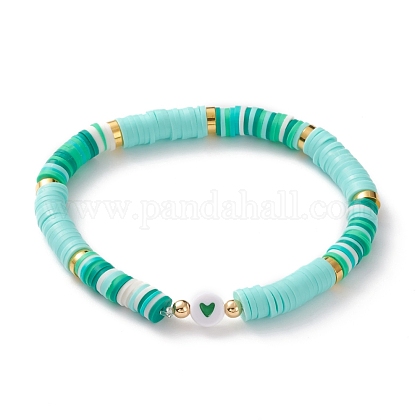 4 pezzi Bracciale con perline a forma di cuore Bracciale con perline elastico a forma di cuore Set di gioielli a mano impilabili color caramella per donne ragazze Da indossare tutti giorni