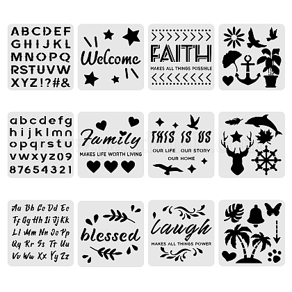 Plastic Drawing Painting Stencils Templates Sets DIY-WH0172-080-1