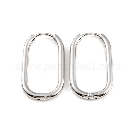 304 in acciaio inox ovale orecchini del cerchio X-EJEW-M218-02B-P-1