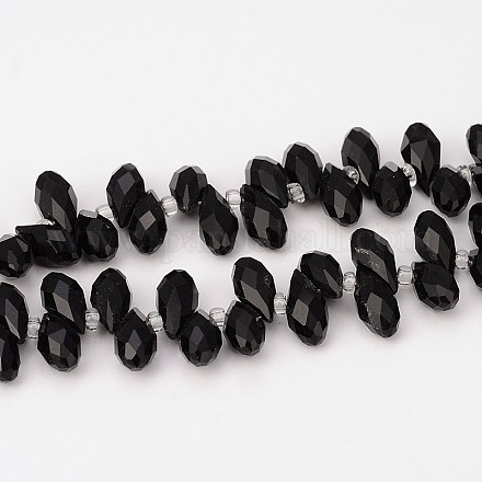 Faceted Teardrop Glass Beads Strands GLAA-J067-A02-1