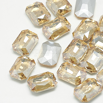 Cabujones de cristal con rhinestone RGLA-T079-13x18mm-06-1