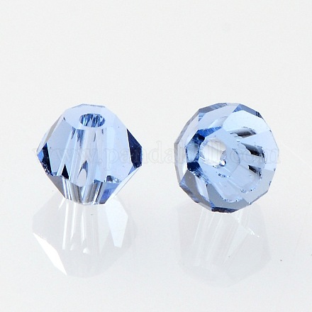 Faceted Bicone Transparent Glass Beads GLAA-E019-4mm-07-1