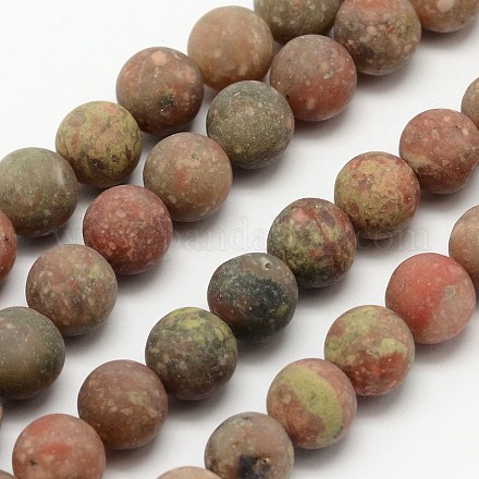 Chapelets de perles en unakite naturelle G-D689-12mm-1