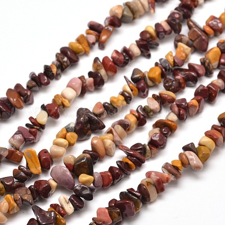 Chapelets de perles pépites en mokaite naturel X-G-M205-39-1