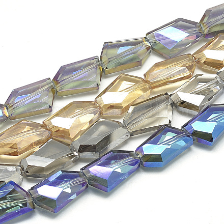 Chapelets de perles en verre électroplaqué EGLA-S158-M-1