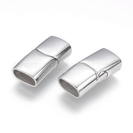 304 Stainless Steel Magnetic Clasps with Glue-in Ends STAS-G143-48P-1