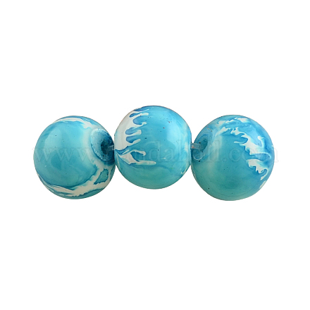 Baking Painted Round Glass Bead Strands DGLA-S084-10mm-57-1