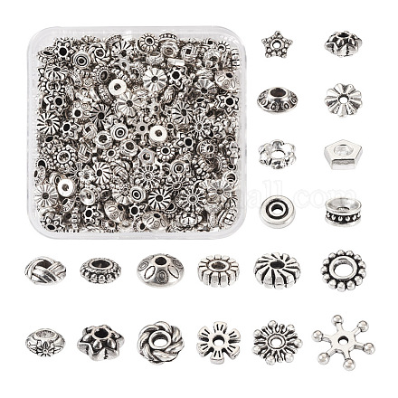 Kissitty 400 pièces 20 styles perles d'espacement en alliage de style tibétain FIND-KS0001-25-1