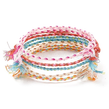 5pcs ensemble de bracelets en cordon de coton macramé 5 couleurs AJEW-FZ00002-1