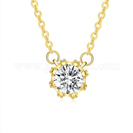 Fashion Brass Cubic Zirconia Pendant Necklaces NJEW-BB21787-A-1