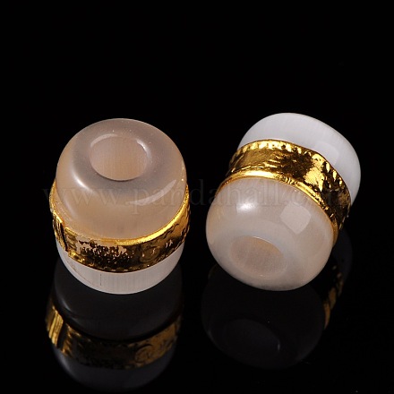 Laiton colonne chat oeil européen grosses perles de trou GPDL-M002-01-1