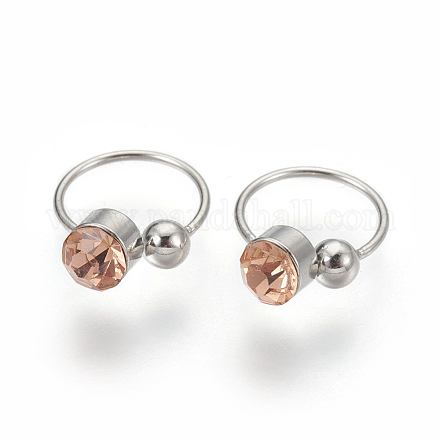 304 Stainless Steel Clip-on Earrings STAS-A037A-03P-1