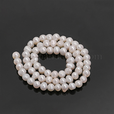 CHGCRAFT 70Pcs 6mm Natural Cultured Freshwater Pearl Beads Strands for Bracelet Necklace DIY Craft Jewelry Making Clothes Decorations PEAR-CA0001-15B-1