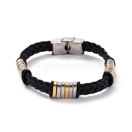 Men's Silicone Cord Braided Cord Bracelet BJEW-M206-01G-1