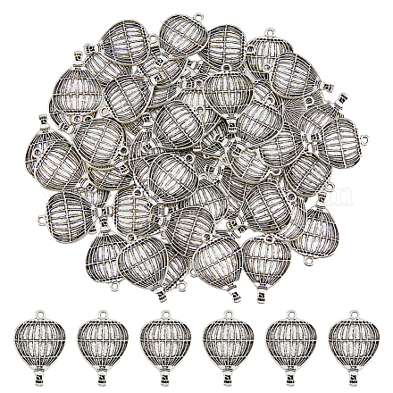 Dicosmetic 60 個合金ペンダント  熱気球のチャーム  アンティークシルバー  24x16.5x1.3mm  穴：1.6mm TIBEP-DC0001-11-1