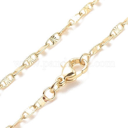 Halskette mit ovalen Gliederketten aus Messing für Frauen X-NJEW-P265-09G-1