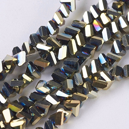 Chapelets de perles en verre électroplaqué EGLA-J145-6mm-FP03-1