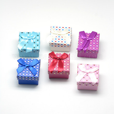 Bowknot Cardboard Jewelry Boxes CBOX-R036-16-1