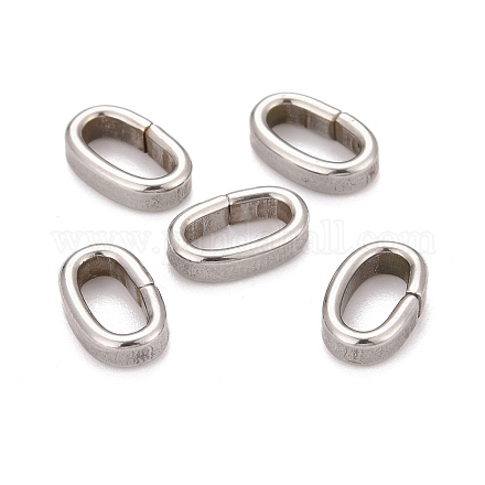 Oval 201 Stainless Steel Slide Charms STAS-D111-06-1