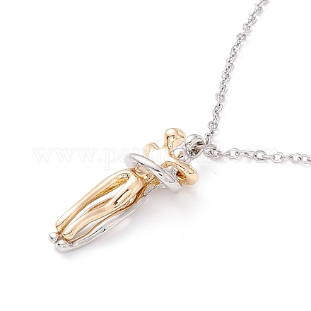 Обнимающее человеческое ожерелье с подвеской бесконечности любви на день святого валентина NJEW-C005-01A-1