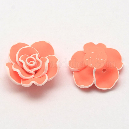 Handmade Polymer Clay 3D Flower Beads CLAY-Q195-30mm-01B-1