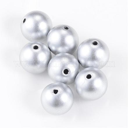 Perles acryliques peintes en aérosol de style mat ACRP-S669-16mm-01-1