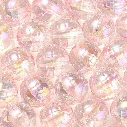 Placage uv texturé perles acryliques transparentes irisées arc-en-ciel OACR-C007-09B-1