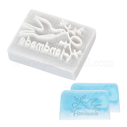 CRASPIRE Soap Mould Stamp Resin Pigeon Soap Chapter Handmade Stamping Mould Imprint Stamp for DIY Handmade Soap Supplies Craft Art Gift DIY-CP0006-62-1