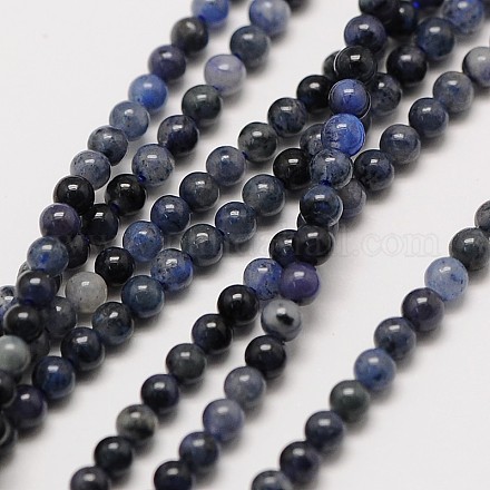 Natural Gemstone Sodalite Round Beads Strands G-A130-3mm-16-1