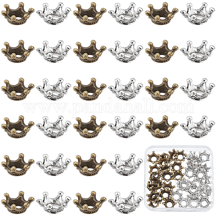 Sunnyclue 40 Stück 2 Farben tibetische Perlenkappen aus Legierung FIND-SC0003-12-1