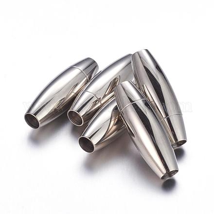 Smooth 304 Stainless Steel Magnetic Clasps with Glue-in Ends MC088-1