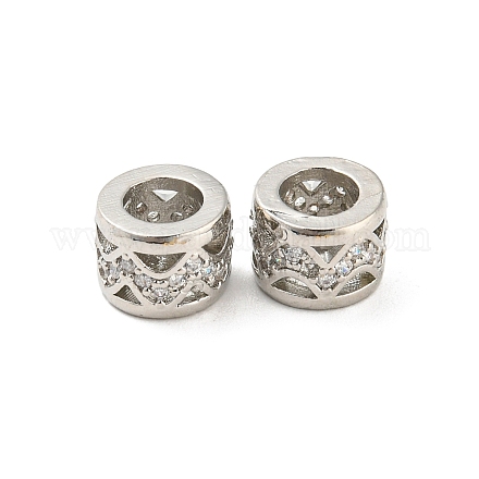 Perles européennes en laiton avec zircone cubique de micro pave KK-H452-17P-1