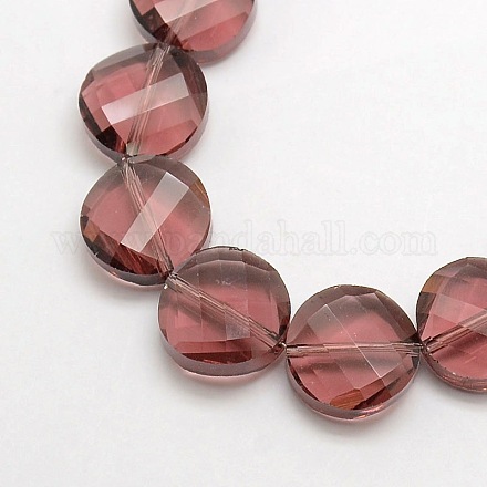 Crystal Glass Flat Round Beads Strands EGLA-F062-01-1