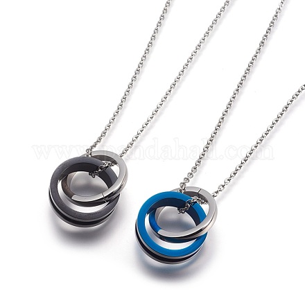 304 Stainless Steel Pendant Necklaces STAS-I099-10-1