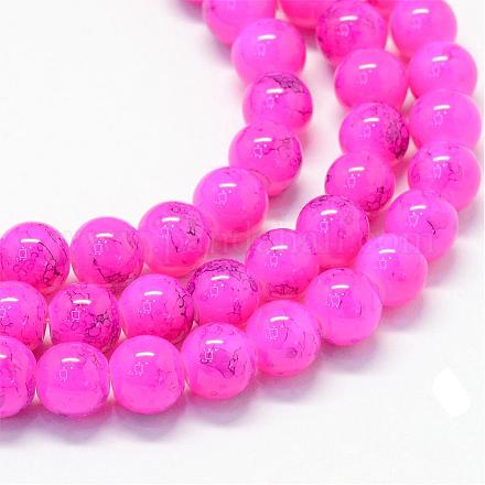 Baking Painted Glass Round Bead Strands DGLA-Q019-8mm-68-1