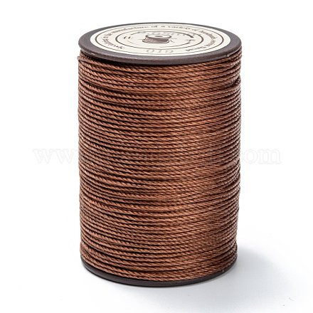ラウンドワックスポリエステル糸ストリング  マイクロマクラメコード  ツイストコード  革縫い用  サドルブラウン  0.65mm  約87.48ヤード（80m）/ロール YC-D004-02D-019-1