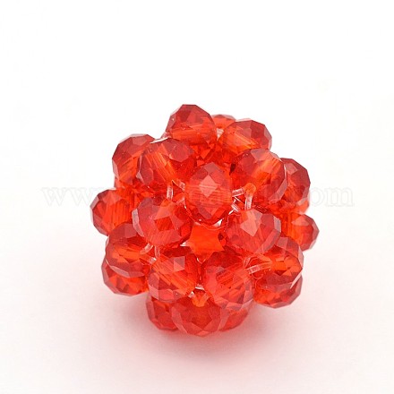 Transparent Glass Crystal Round Woven Beads GLAA-A034-10mm-A03-1